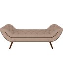 Ver imagem 1 de Puff Recamier Decorativo com Tachas 195 cm Santorini P05 Veludo Bege - Lyam Decor