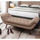 Ver imagem 2 de Puff Recamier Decorativo com Tachas 195 cm Santorini P05 Veludo Bege - Lyam Decor