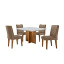 Ver imagem 2 de Conjunto Sala de Jantar Mesa Olímpia 90cm Mdf Canto Reto e 4 Cadeiras Liz Moderna