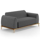Ver imagem 1 de Sofá 180cm 3 Lugares Base Gold Molino D06 Linho C-416 Cinza Escuro - Mpozenato