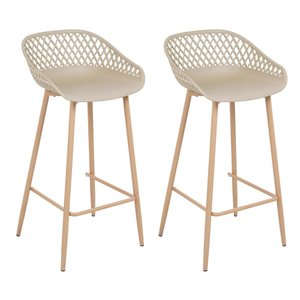 Kit 2 banquetas altas bancada cozinha Clarice Cloe Nude