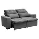 Ver imagem 3 de Sofá Retrátil e Reclinável 150 Cm Classic Veludo Cinza