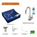 Ver imagem 3 de Kit Cuba Q440 com Torneira Luxo 1195 Metal Válvula 1 Pol. Sifão Pvc e Flexível Compace