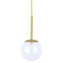 Ver imagem 2 de Kit 3 Pendentes Jabuticaba Dourado Globo Vidro Transparente