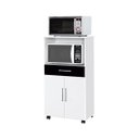 Ver imagem 1 de Balcão Armário Duplo Itália Branco/ Preto para Cozinha Micro-ondas Forno 2 Portas e 1 Gaveta