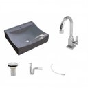 Ver imagem 2 de Kit Cuba Q440 com Torneira Luxo 1195 Metal Válvula 1 Pol. Sifão Pvc e Flexível Compace