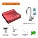 Ver imagem 3 de Kit Cuba Q440 com Torneira Luxo 1195 Metal Válvula 1 Pol. Sifão Pvc e Flexível Compace