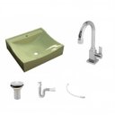 Ver imagem 2 de Kit Cuba Q440 com Torneira Luxo 1195 Metal Válvula 1 Pol. Sifão Pvc e Flexível Compace