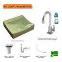 Ver imagem 3 de Kit Cuba Q440 com Torneira Luxo 1195 Metal Válvula 1 Pol. Sifão Pvc e Flexível Compace