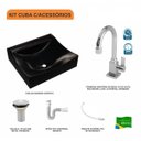 Ver imagem 3 de Kit Cuba Q440 com Torneira Luxo 1195 Metal Válvula 1 Pol. Sifão Pvc e Flexível Compace