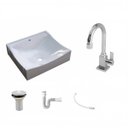 Ver imagem 2 de Kit Cuba Q440 com Torneira Luxo 1195 Metal Válvula 1 Pol. Sifão Pvc e Flexível Compace