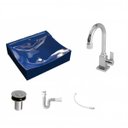 Ver imagem 2 de Kit Cuba Q440 com Torneira Luxo 1195 Metal e Válvula Click 1"b e Sifão Pvc e Flexível Compace