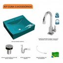 Ver imagem 3 de Kit Cuba Q440 com Torneira Luxo 1195 Metal e Válvula Click 1"b e Sifão Pvc e Flexível Compace