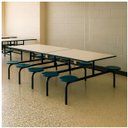 Ver imagem 7 de Mesa para Refeitório Fixa 10 Lugares Mdp Branco de 25 Mm - Assento Azul - 50104