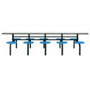Ver imagem 2 de Mesa para Refeitório Fixa 10 Lugares Mdp Branco de 25 Mm - Assento Azul - 50104