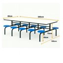 Ver imagem 6 de Mesa para Refeitório Fixa 10 Lugares MDP Branco de 25 mm - Assento Azul - 50104
