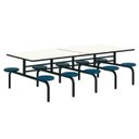 Ver imagem 4 de Mesa para Refeitório Fixa 10 Lugares MDP Branco de 25 mm - Assento Azul - 50104