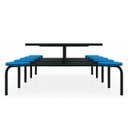 Ver imagem 3 de Mesa para Refeitório Fixa 10 Lugares MDP Branco de 25 mm - Assento Azul - 50104