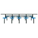 Ver imagem 2 de Mesa para Refeitório Fixa 10 Lugares MDP Branco de 25 mm - Assento Azul - 50104