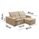 Ver imagem 7 de Sofa Retratil Reclinavel 2 Lugares 1,80m Atlantis Veludo Bege Lansofbr