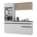 Ver imagem 1 de Armário de Cozinha Compacta 3 Peças com Rodapé Mp2178 Made Multimóveis Branco/preto