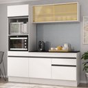 Ver imagem 2 de Armário de Cozinha Compacta 3 Peças com Rodapé Mp2178 Made Multimóveis Branco/preto