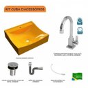 Ver imagem 3 de Kit Cuba Q440 com Torneira Luxo 1195 Metal e Válvula Click 1"b e Sifão Cromado e Flexível Compace