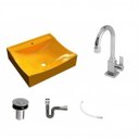 Ver imagem 2 de Kit Cuba Q440 com Torneira Luxo 1195 Metal e Válvula Click 1"b e Sifão Cromado e Flexível Compace