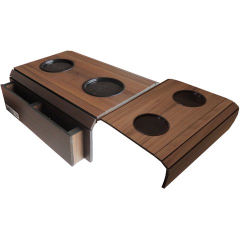 Kit Bandeja Esteira Porta Copos Braço Sofá Apoio Veludo L/c:copenhagen (caramelo)