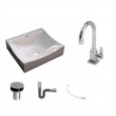 Ver imagem 2 de Kit Cuba Q440 com Torneira Luxo 1195 Metal e Válvula Click 1"b e Sifão Cromado e Flexível Compace