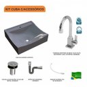 Ver imagem 3 de Kit Cuba Q440 com Torneira Luxo 1195 Metal e Válvula Click 1"b e Sifão Cromado e Flexível Compace