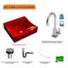 Kit Cuba Q440 com Torneira Luxo 1195 Metal e Válvula Click 1"b e Sifão Cromado e Flexível Compace - 3