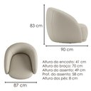 Ver imagem 3 de Poltrona Decorativa Organica Joy Base Giratoria Courino Tcs 725 Moll