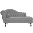 Ver imagem 2 de Recamier Divan Sofá Moderno Larissa Lado Direito Linho Cinza