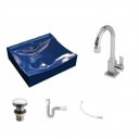 Ver imagem 2 de Kit Cuba Q440 com Torneira Luxo 1195 Metal e Válvula Click 1 Pol. Sifão Pvc e Flexível Compace