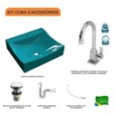 Ver imagem 3 de Kit Cuba Q440 com Torneira Luxo 1195 Metal e Válvula Click 1 Pol. Sifão Pvc e Flexível Compace