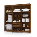 Ver imagem 3 de Guarda-roupa Elegance 6 Portas Imbuia Rústico 8 Pés Madeira 225cm Altura 218cm