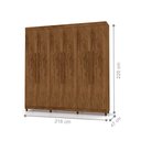 Ver imagem 2 de Guarda-roupa Elegance 6 Portas Imbuia Rústico 8 Pés Madeira 225cm Altura 218cm
