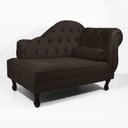 Ver imagem 1 de Recamier Sofá Divã Com Pés Retro 140X80 - Elã:Suede Marrom