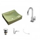 Ver imagem 2 de Kit Cuba Q440 com Torneira Luxo 1195 Metal e Válvula Click 1 Pol. Sifão Pvc e Flexível Compace