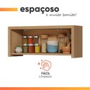 Ver imagem 7 de Armário Aéreo de Cozinha 0,80m Porta Basculante 100% Mdf Cléo Madeirado/off White Nesher