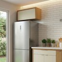 Ver imagem 1 de Armário Aéreo de Cozinha 0,80m Porta Basculante 100% Mdf Cléo Madeirado/off White Nesher
