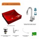 Ver imagem 3 de Kit Cuba Q440 com Torneira Luxo 1195 Metal e Válvula Click 1 Pol. Sifão Pvc e Flexível Compace