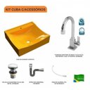 Ver imagem 3 de Kit Cuba Q440 com Torneira Luxo 1195 Metal e Válvula Click 1 Pol. Sifão Cromado e Flexível Compace