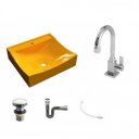 Ver imagem 2 de Kit Cuba Q440 com Torneira Luxo 1195 Metal e Válvula Click 1 Pol. Sifão Cromado e Flexível Compace