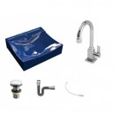 Ver imagem 2 de Kit Cuba Q440 com Torneira Luxo 1195 Metal e Válvula Click 1 Pol. Sifão Cromado e Flexível Compace