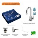 Ver imagem 3 de Kit Cuba Q440 com Torneira Luxo 1195 Metal e Válvula Click 1 Pol. Sifão Cromado e Flexível Compace