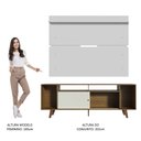 Ver imagem 6 de Rack Madesa Cancun com Pés e Painel para TV até 65 Polegadas Rustic/Branco 6E9B Cor:Rustic/Branco