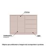 Cômoda Infantil Pérola com 4 Gavetas - Rosa - 2