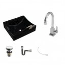 Ver imagem 2 de Kit Cuba Q440 com Torneira Luxo 1195 Metal e Válvula Click 1 Pol. Sifão Cromado e Flexível Compace